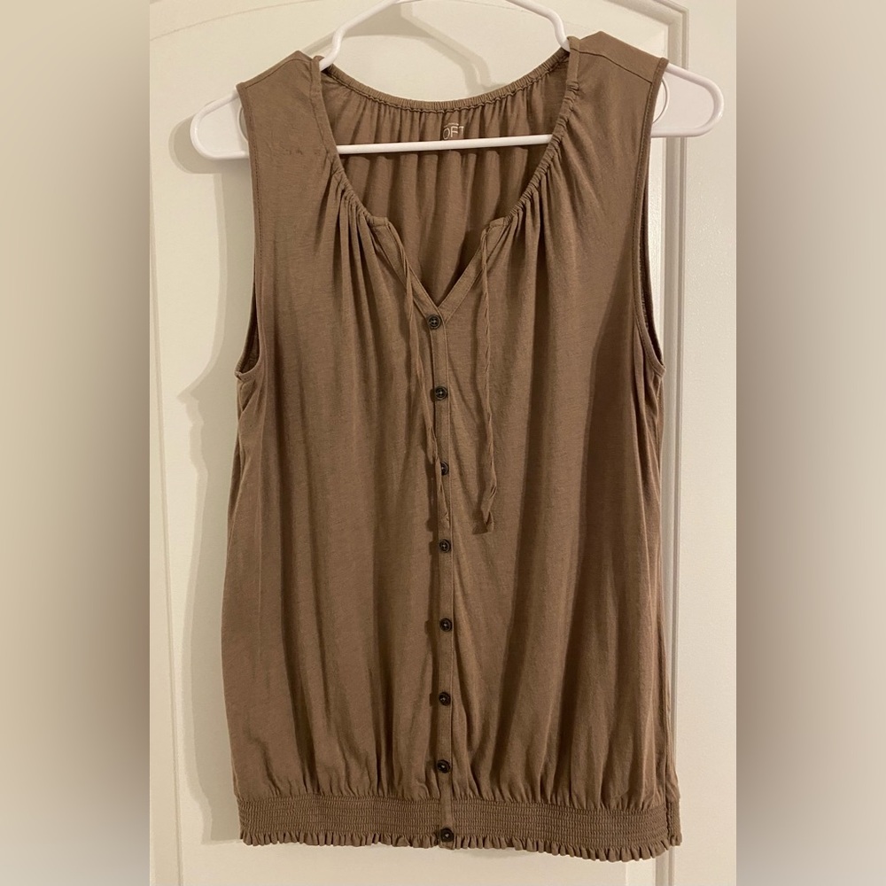 LOFT Sleeveless Brown Blouse